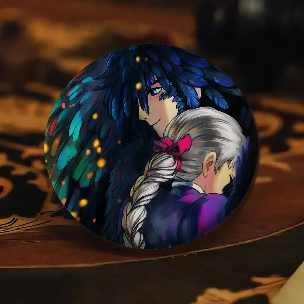 Howls تتحرك القلعة المشهد شارة زر PinsBrooch الإبداعية مضحك يقتبس شارة الملابس على ظهره مجوهرات هدية للأطفال الأصدقاء
