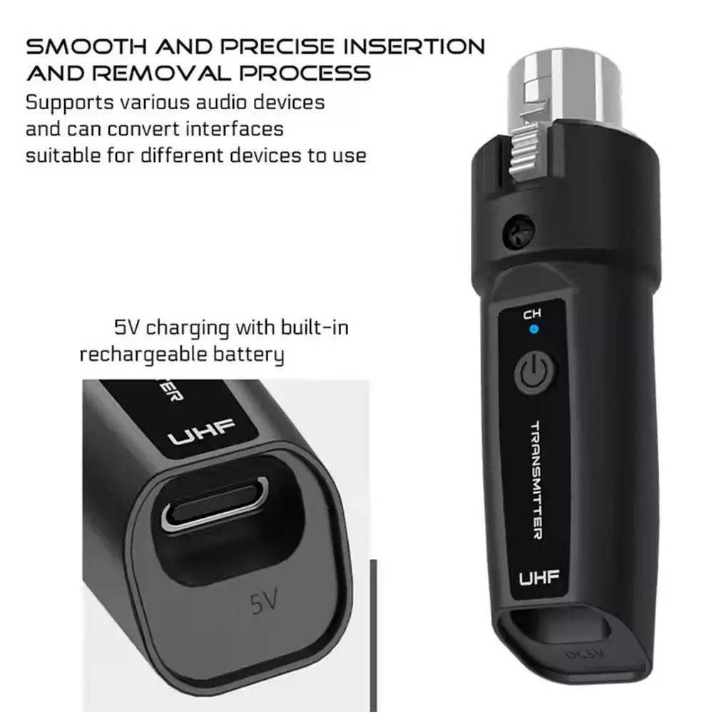 Conversor de microfone sem fio, microfones recarregáveis com fio para sistema sem fio para misturador de áudio, microfone dinâmico, guitarra elétrica h0u7