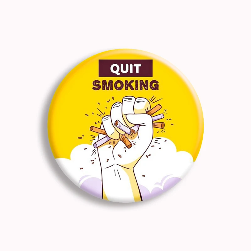 No Smoking Please Sign Soft Button Pin Quit Smoking Now Customized Brooch Bag Accessories Creative Friends Gifts