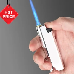 2024 New Windproof Lighter Blue Flame Jet Lighter High Power Cigar Lighter Kitchen BBQ Men Smoking Accessories Birthday Gift