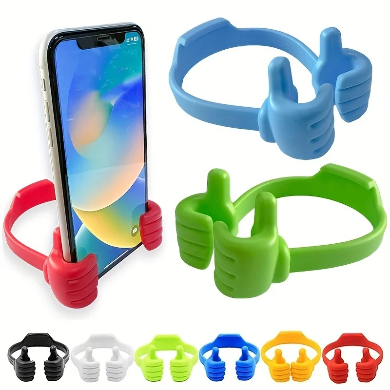 Thumbs-up Cell Phone Holder, Adjustable plastic Phone Stand, Multi Colors Portable Desktop Stand for iPhone Xiaomi Samsung