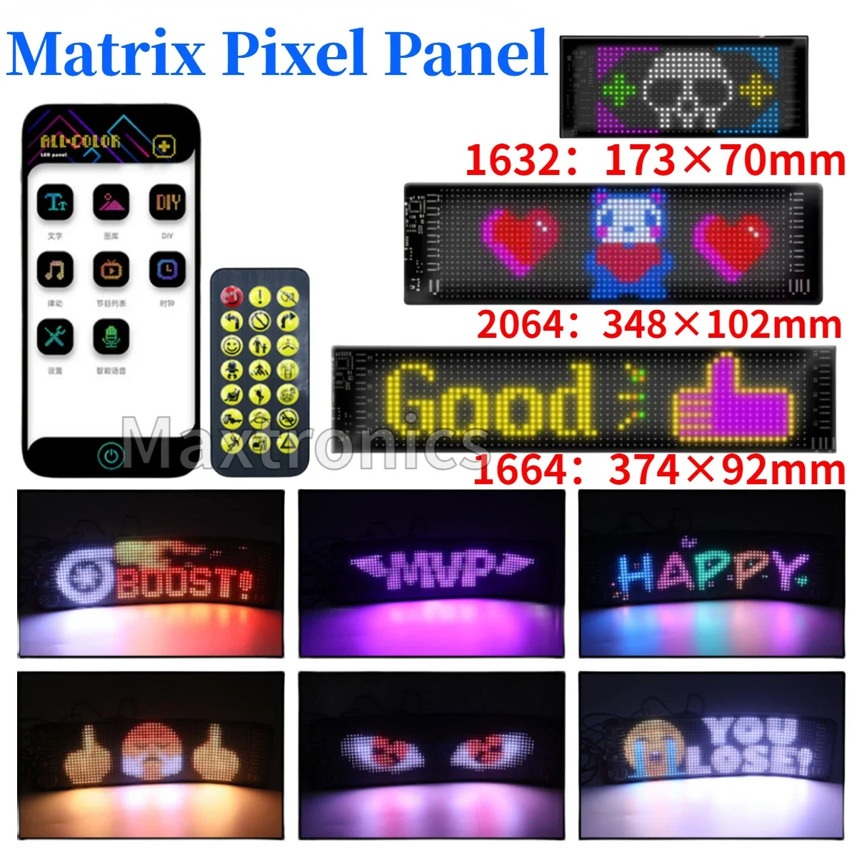 painel led car matrix pixel com app remoto multilingue faca voce mesmo programavel rolagem sinal de publicidade tela impermeavel 5v 01