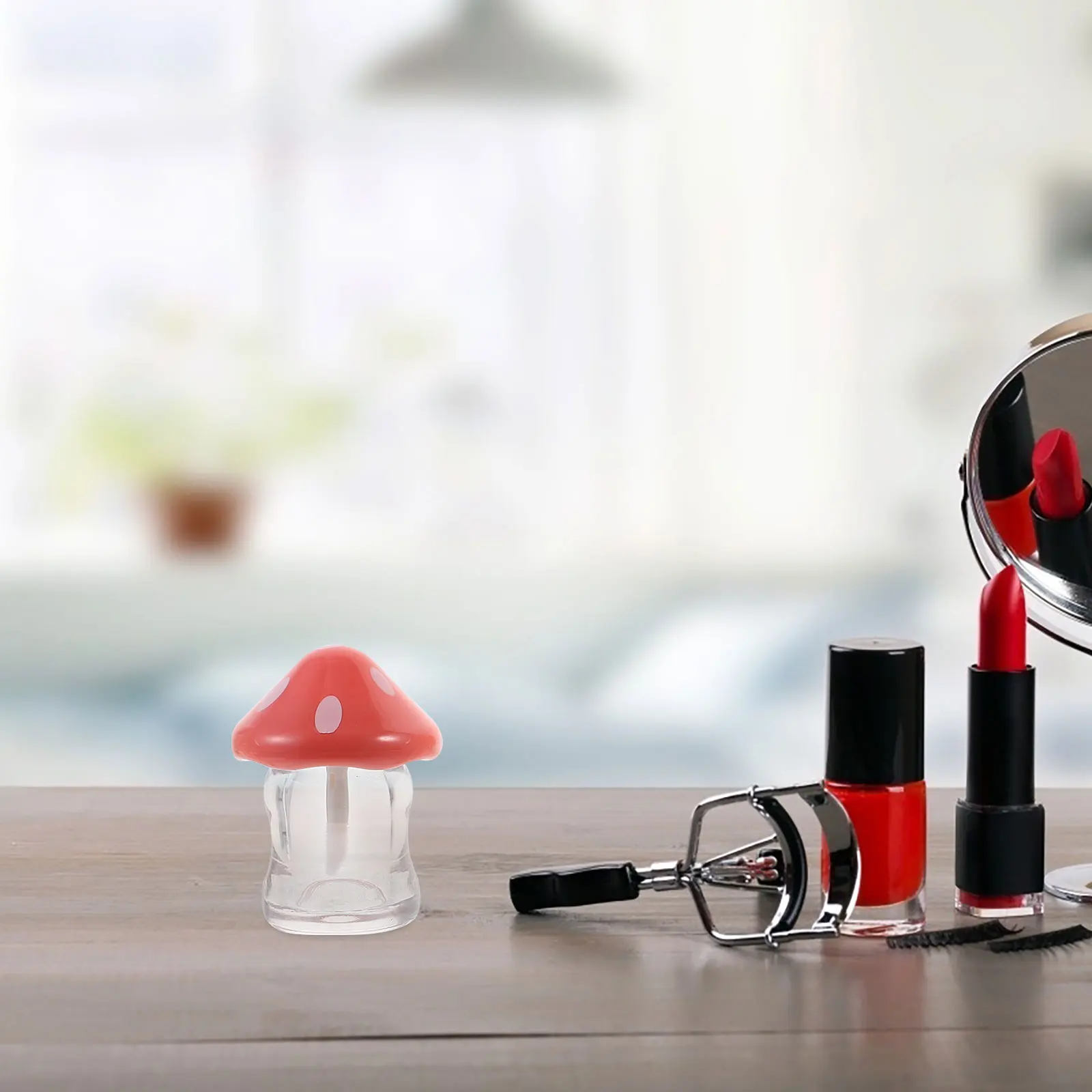 

5pcs Lip Gloss Tubes Mushroom Shape Wand Containers Refillable Reusable Portable Plastic Storage Bulk Packaging