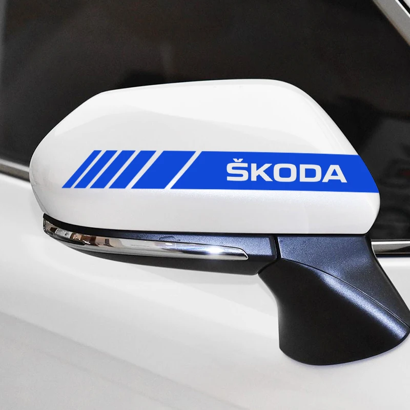 

2PCS Car Styling Rearview Mirror Sticker Decoration Badge For skoda OCTAVIA RS FABIA KAMIQ KAROQ KODIAQ RAPID SCALA SUPERB