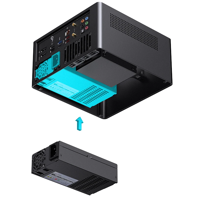 JONSBO N10/NV10 ITX Casing MINI Aluminium Aloi 1U FLEX Catu Daya Sasis Komputer Kantor Desktop