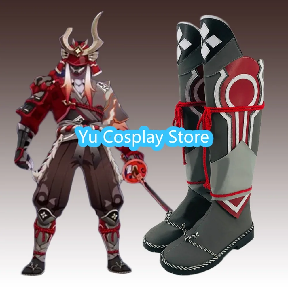 Yu Cosplay Store Genshin Impact Kairagi Fiery Might Cosplay Shoes Halloween Role Play Shoes Boots Anime Game Costume Props Anime