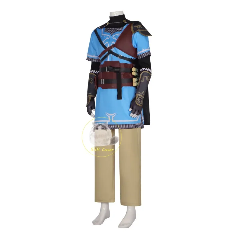 Game Link Cosplay Costume Tears of The Kingdom Cosplay for Men Cloak T-Shirts Pants Link Wig Accessories Halloween Party Clothes