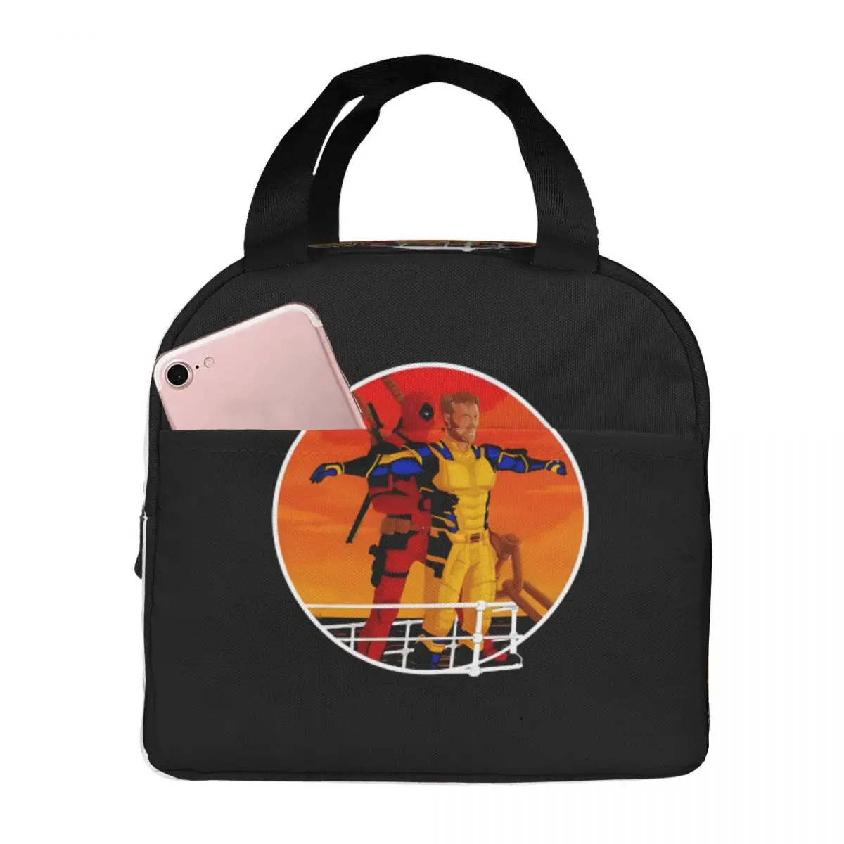 Brotanic Hand Bag Marvel Deadpool Wolverine Film For Students School&Office Large Picnic Picnic Storage Tote