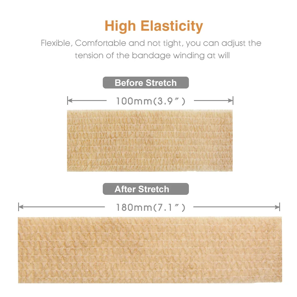 الجملة 24 لفات ضمادة ذاتية اللصق التفاف تنفس التفاف ذاتية الالتصاق للأشخاص والحيوانات الأليفة ضمادة مطاطية متماسكة #5