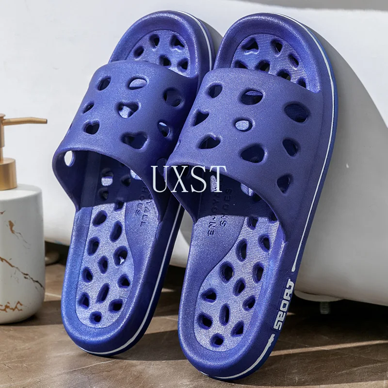 شباشب صيفية للرجال والنساء غير قابلة للانزلاق، صنادل حمام سريعة الجفاف، مقاس كبير، نعل سميك مجوف #6