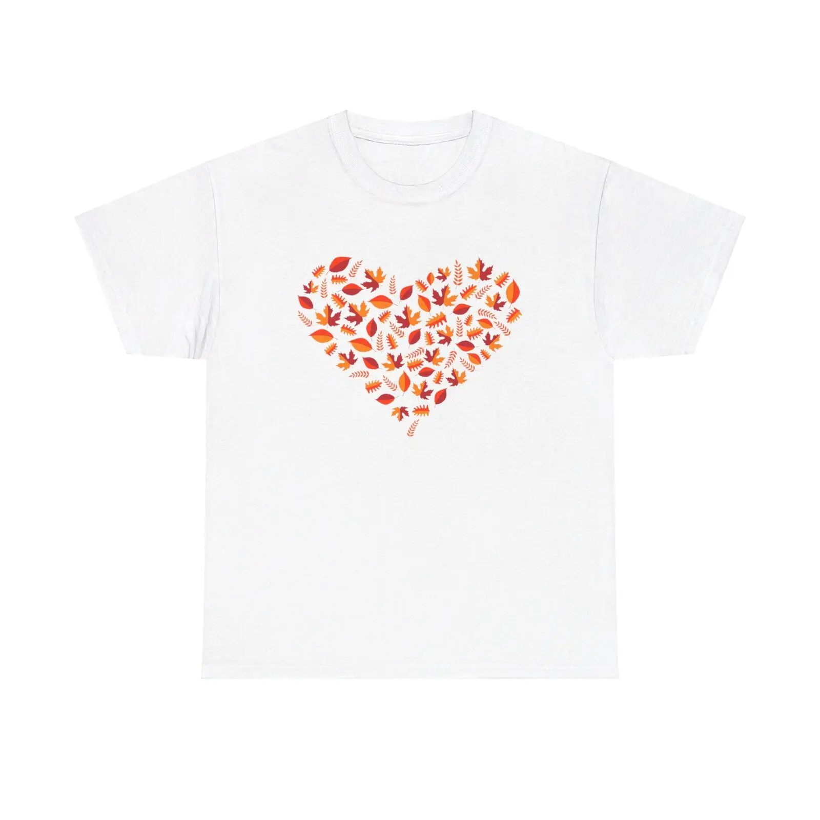 Autumn Leaves Heart T-Shirt - october november vintage foliage love cute vibrant