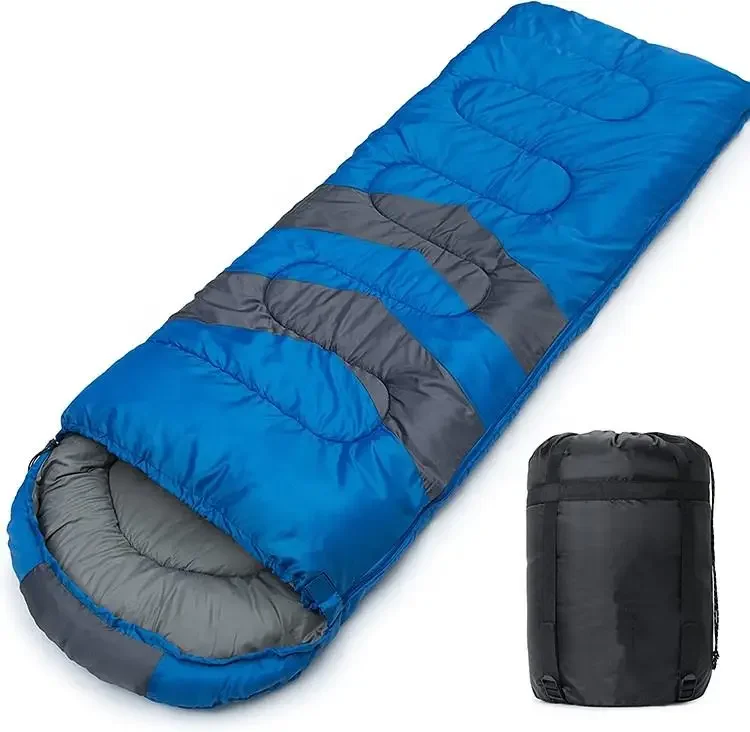 Cold Weather Hooded Adult Sleeping Bag Down-Filled Envelope Design for Camping Hiking Single Use Made of Polyester and Nylon