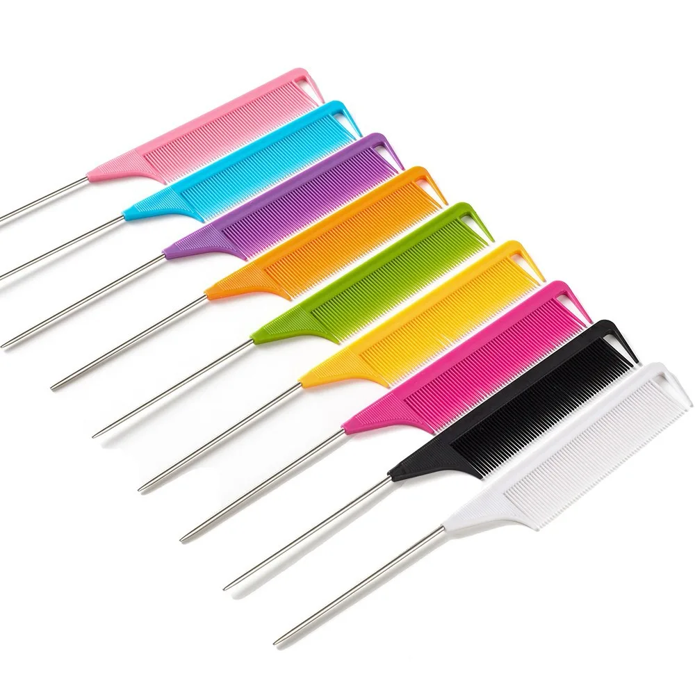 5 Pieces in Random Colors, Professional Styling Comb for Salon Hairdressers, Detangling Comb, Durable Pc Plastic, Hair-Friendly, Family Essential Hairdressing Comb