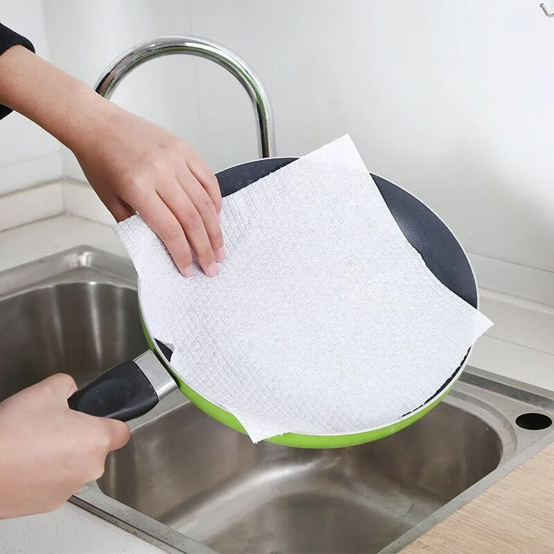 1PCS Lazy Dishcloths Wet and Dry Household Cleaning Items Kitchen Paper Paper Towels Disposable Dishcloths for Household Use