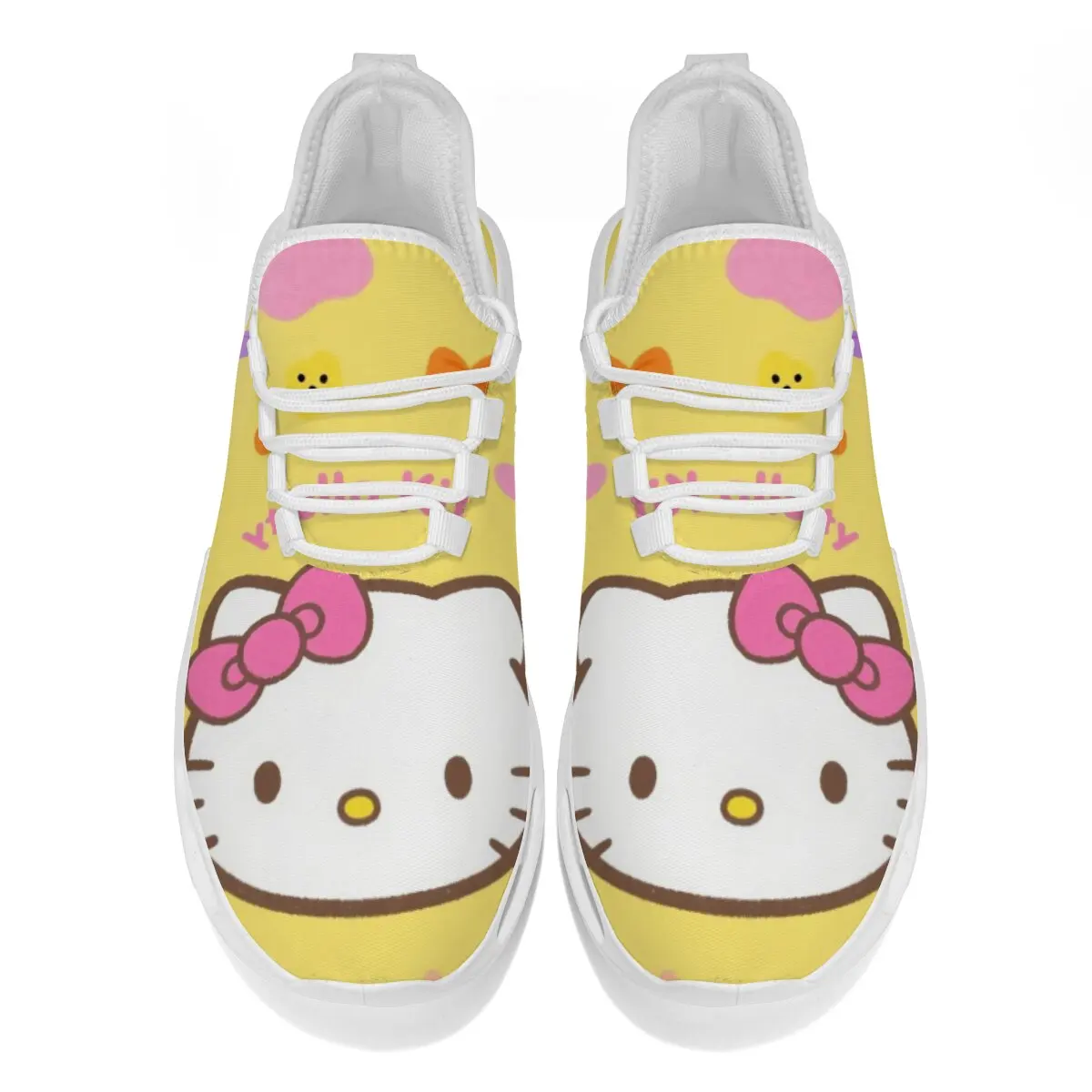 Спортивная обувь с мультяшным принтом «Hello Kitty» для девочек, легкая дышащая уличная женская обувь, мужские кроссовки для бега и ходьбы Disney