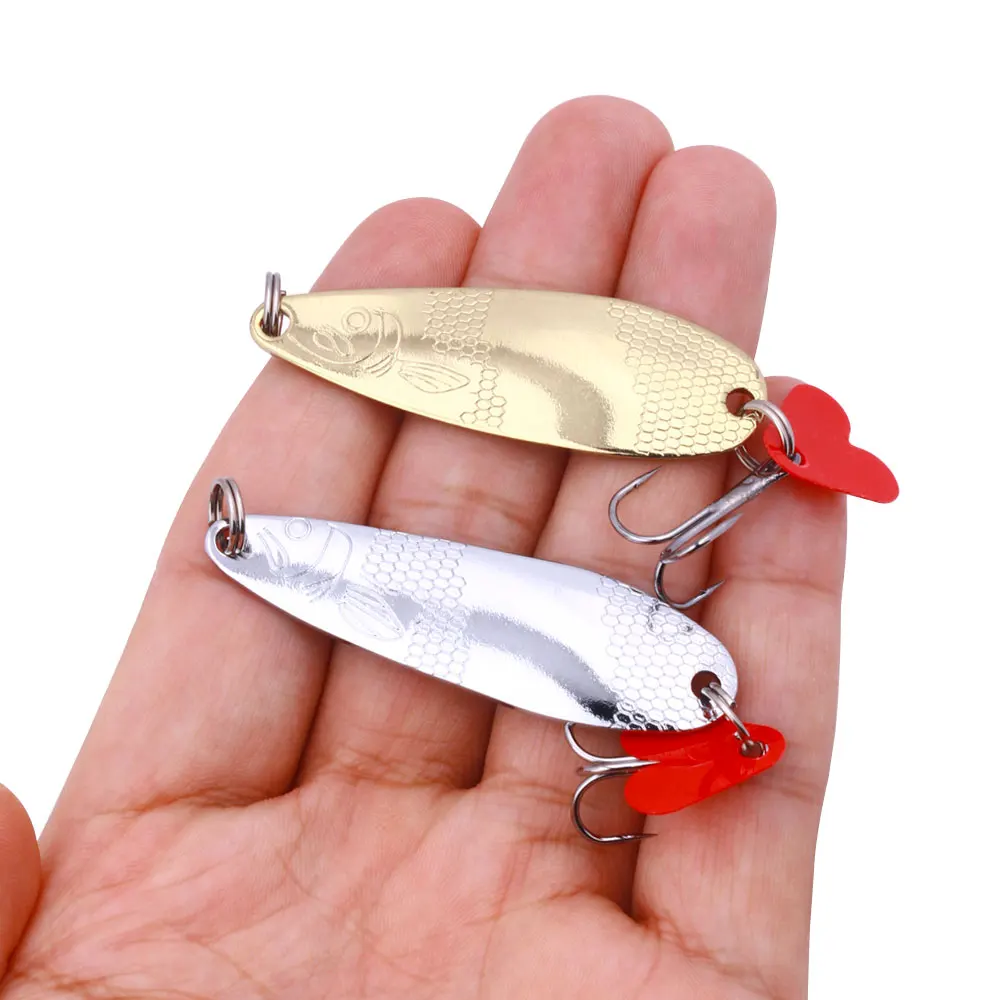 Spinner Spoon Metal Bait Fishing Lure with Single Hook 7.5G/6.4G/8.7G River Lure for Pike Rapid Sinking Rotating Spoon Bait