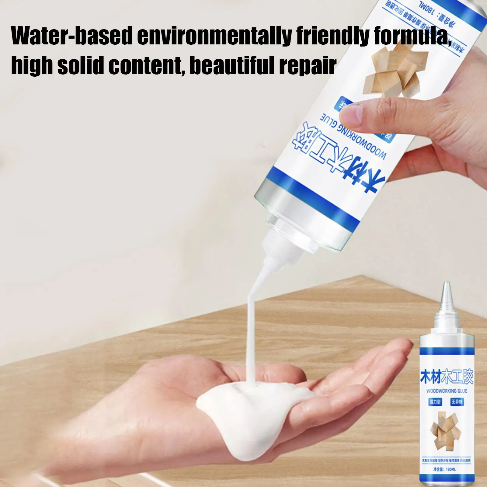 Wood Glue For Crafts 180ml Carpenter Glue Transparent Eco-Friendly Wood Adhesive Safe Glue Woodworking Glue Multi-Functional