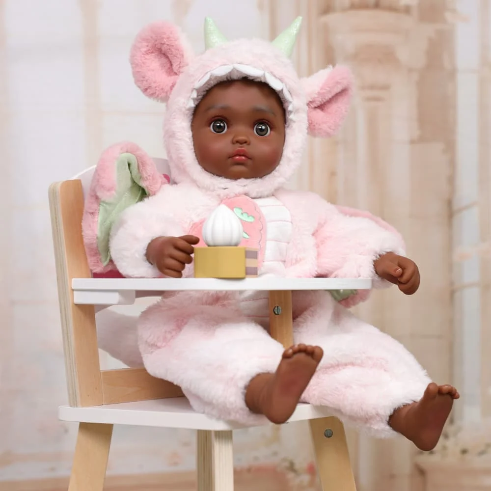 Bambola Reborn Cloveray da 18 pollici con ali in peluche, realistica e morbida, in vinile da 43 cm, simulazione di bambino, bambola drago volante da collezione