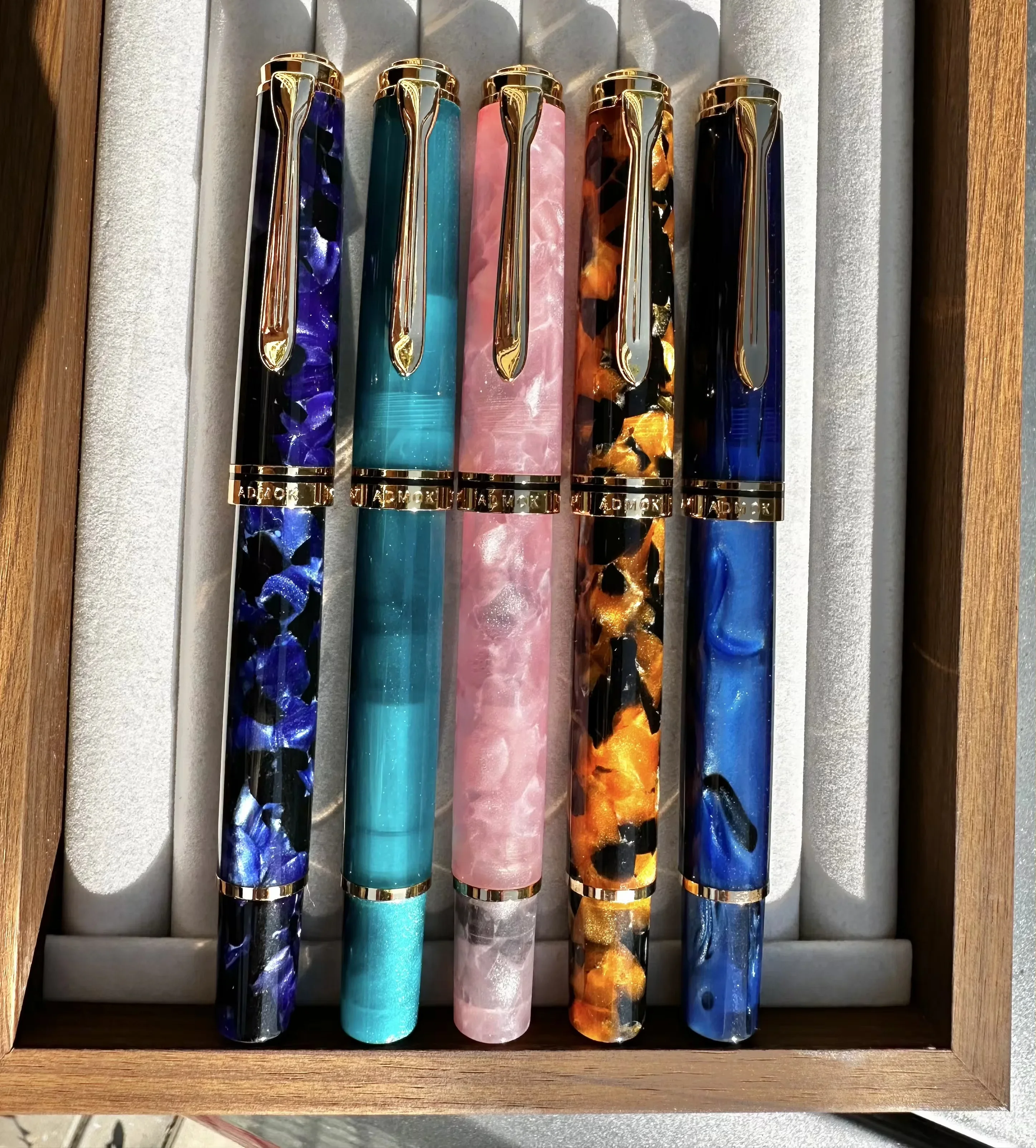 New Admok M800 Acrylic Fountain Pen Schmidt Soft No.6/35# F/M/B 0.5/0.7MM Bock Bent Nib Inking Pen Students Writing Gift Pen