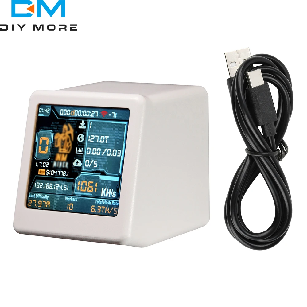 ESP32 1.54 بوصة لوحة تطوير العرض ESP32-DROOM لوحة تطوير ساعة سطح المكتب لحساب معدل التجزئة 1060 كيلو هرتز/ثانية نوع C #5