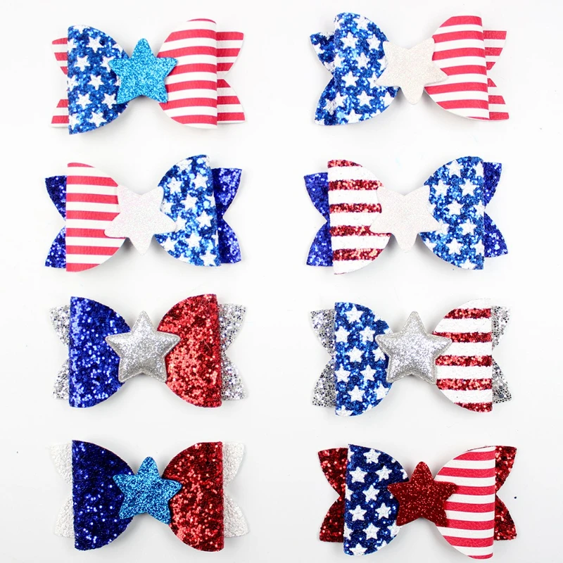 

1pcs Glitter Star Hair Bows Clips Independence Day Party for Kid Girls Barrettes Hair Clip Headwear Children Hair Accessories