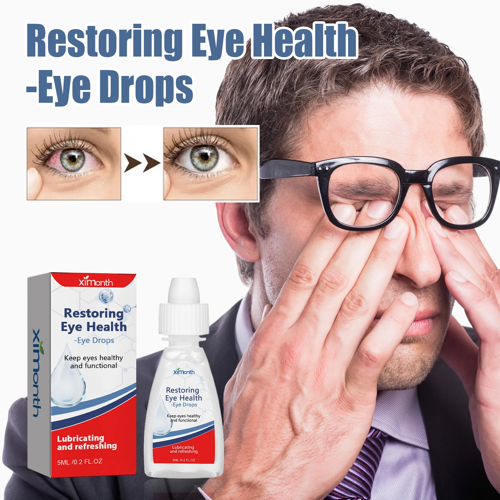 

Eye Drops – Relieve Eye Fatigue, Quickly Repair Dry & Gritty Eyes, Reduce Red Blood Streaks, Improve Blurred Vision Eye Drops
