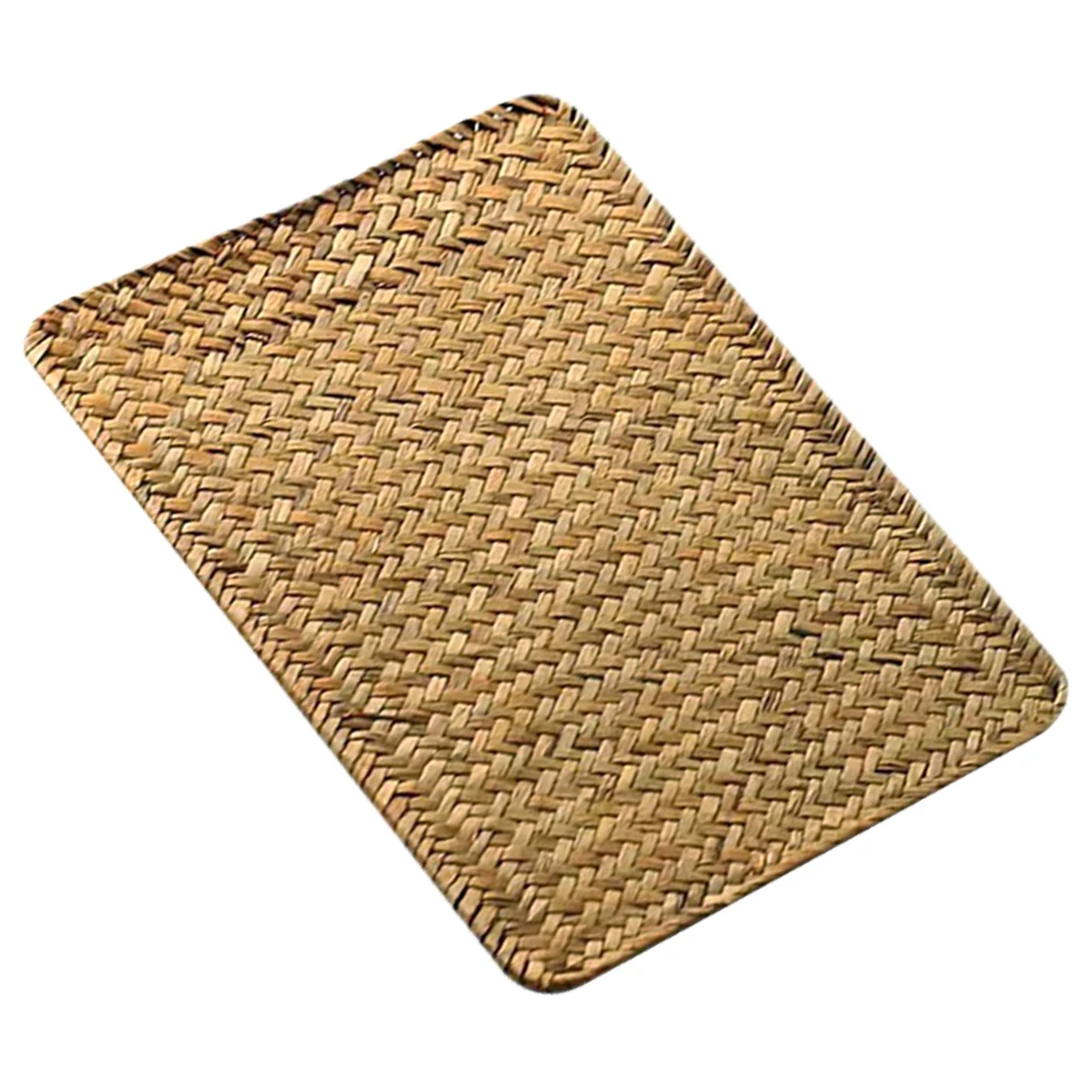 

Woven Placemat Rectangular Table For Dining Table Decorative Rustic Large Cutlery Pad Anti-Slip Home Tableware Mat Non-S