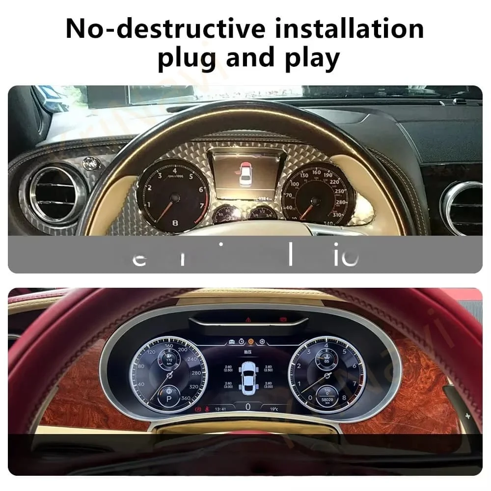 Car Dashboard Digital Cluster For Bentley Continental GT 2005-2019 LCD Instrument Panel Speedometer Auto Meter Screen Head Unit
