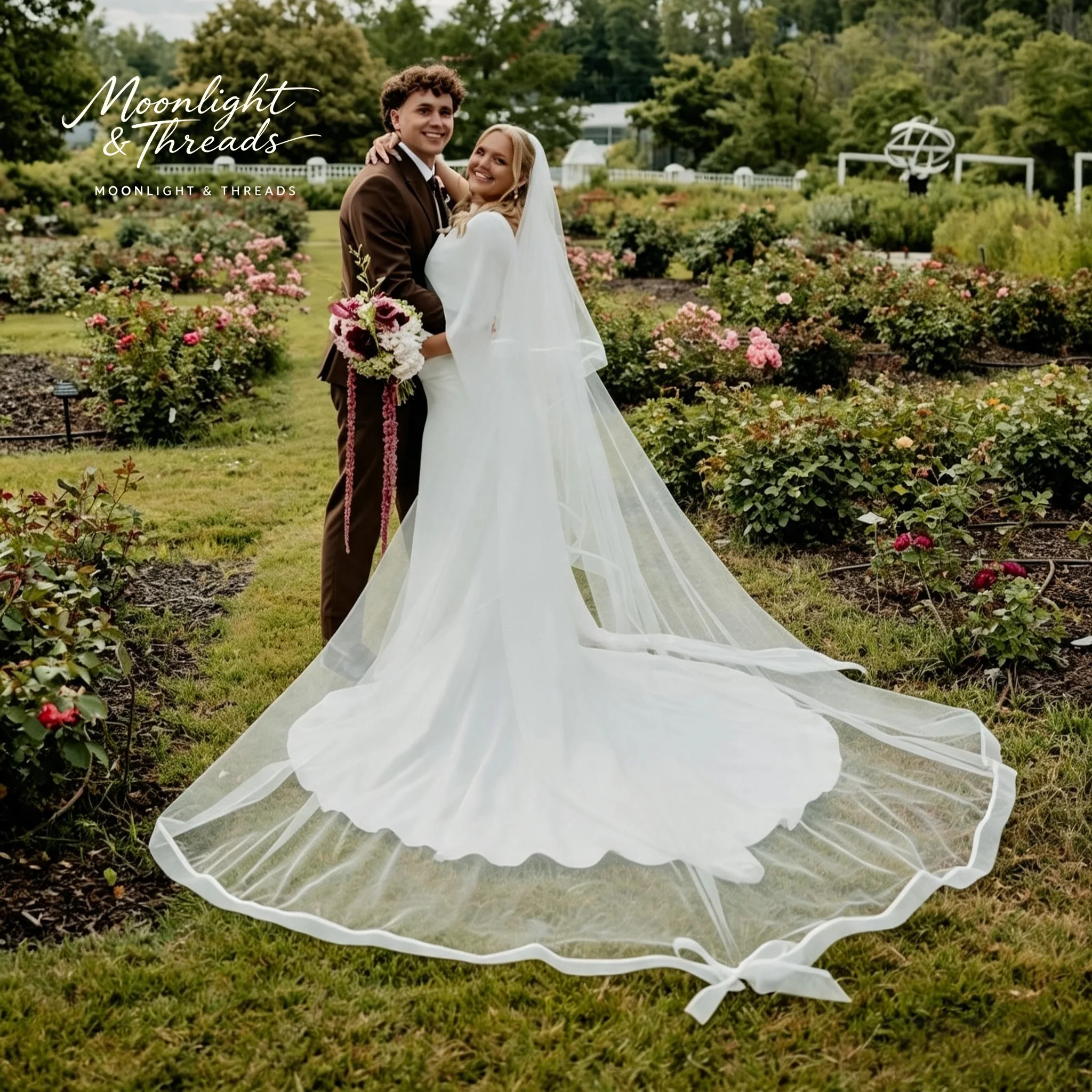 Lace sleeveless boat-neck blouse mermaid long dress with large skirt bride's wedding dress