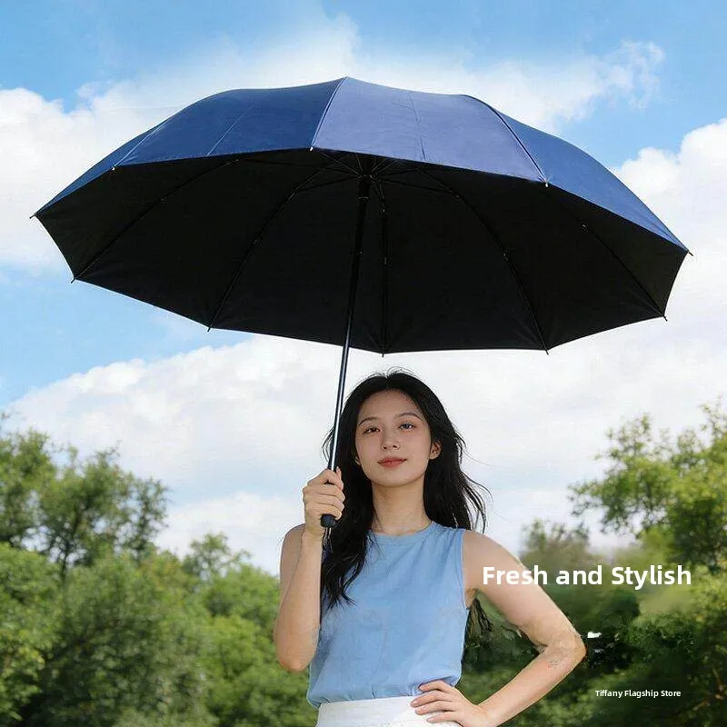 

Non-Rust Umbrella Shaft 12 Bones Super Large Black Glue Reinforced Thick Outdoor Rainproof Sunshade UV Resistant Umbrella