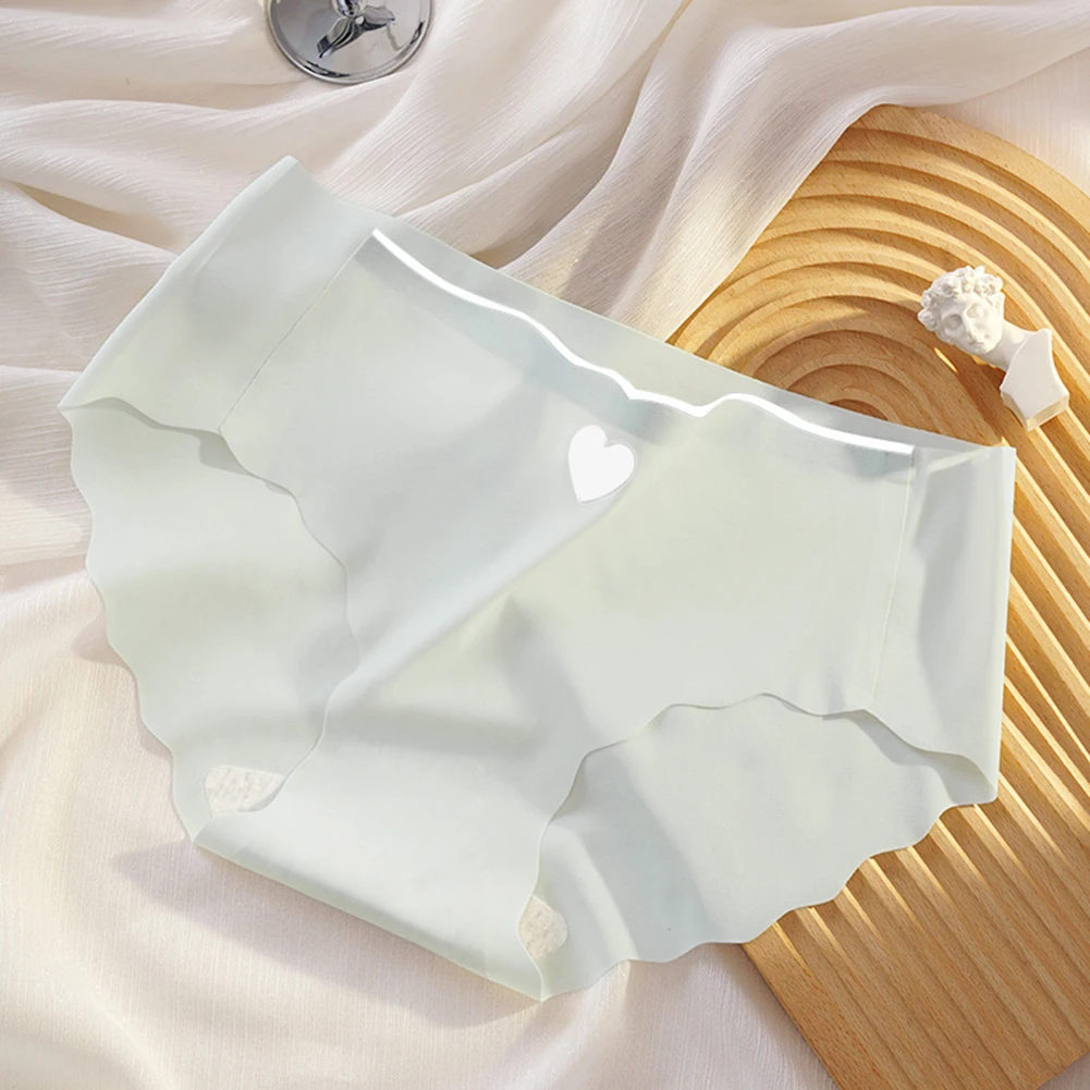 الإناث ملخصات الحرير الجليد الحب مثير الملابس الداخلية النسائية رقيقة سلس تنفس جذوع لينة سراويل داخلية مثير الملابس الداخلية الموضة