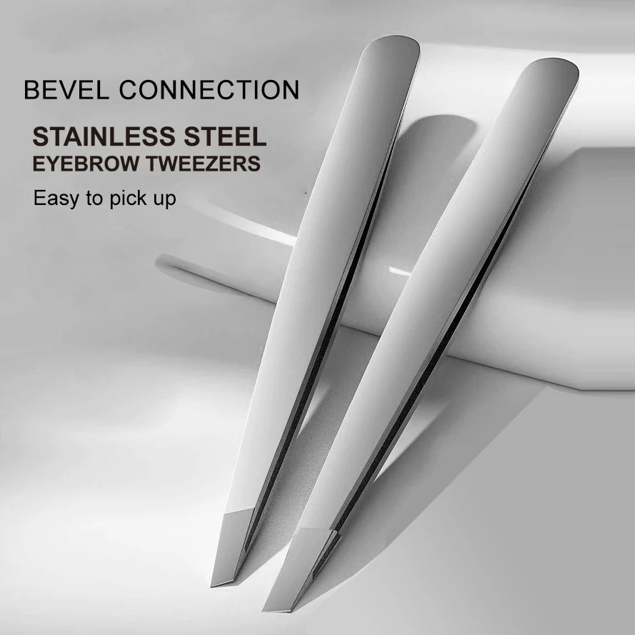 Pinça profissional de precisão em aço inoxidável para sobrancelhas e pelos faciais, pinça sem fragrância para sobrancelhas