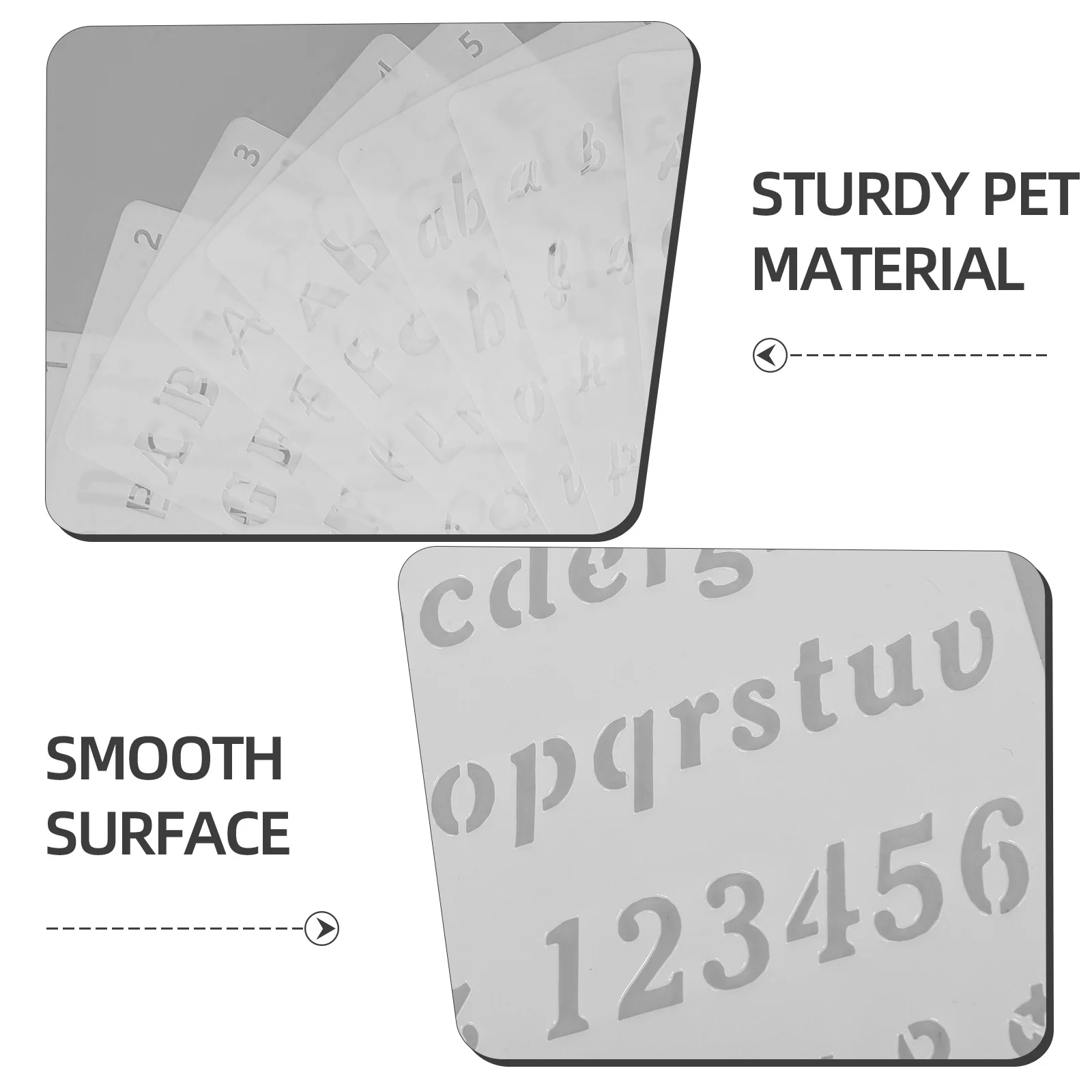 

12 Sheets Letter Stencils for Painting Reusable Pet Plastic Craft Stencils Suitable for Wall Furniture Airbrush Decoration