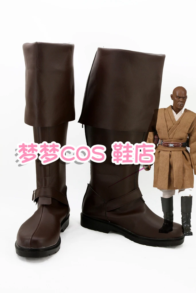 Mace Windu Jedi Knight Cosplay Shoes Boots Halloween Carnival Party Master Windu's Role-playing Boots