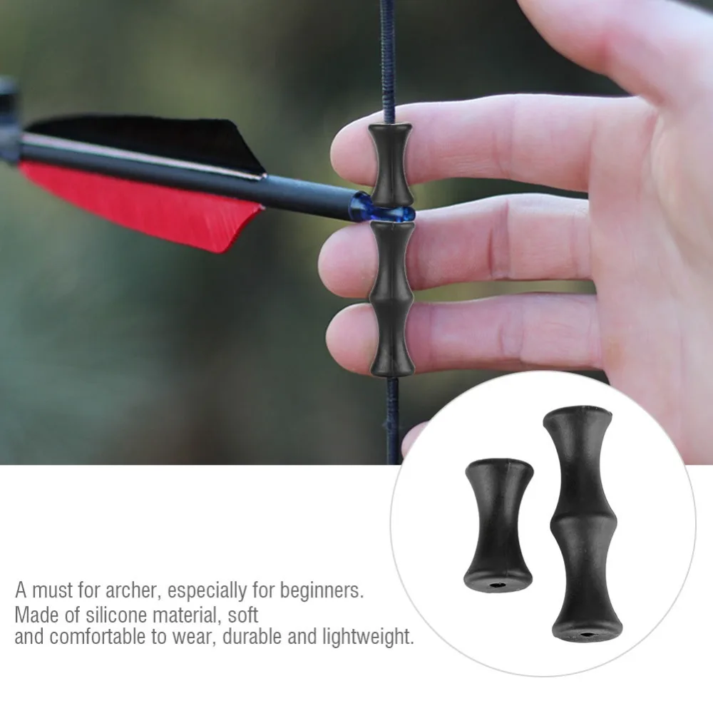 Durable Silicone Finger Protector Tabs Non-Slip Roller Archery Finger Protection Bowstring Finger Guard Archery Practice
