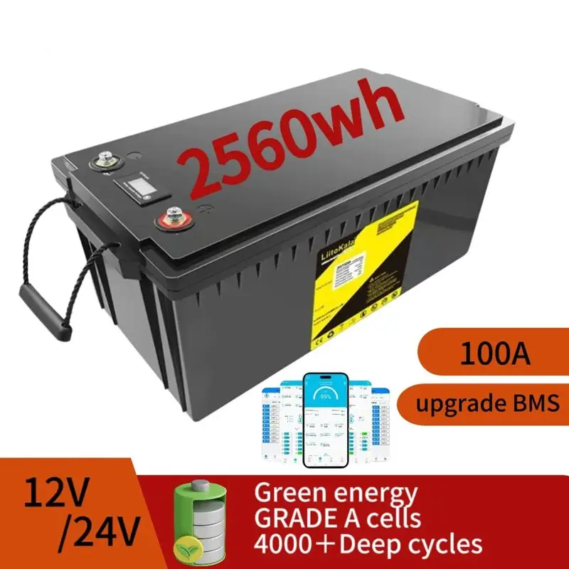 

LiFePO4 24V Battery 100Ah Built in BMS Rechargeable Battery 12V 10Ah Lithium Iron Phosphate For RV Boat Solar Batter