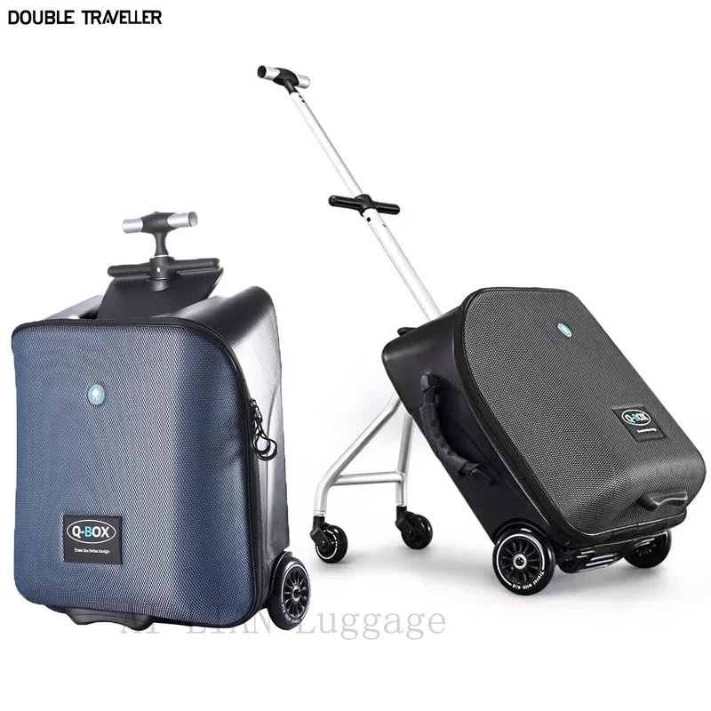 

Lazy rolling luggage baby car cabin travel suitcase trolley case on wheels for kids sit on luggage carry-ons labor-saving box