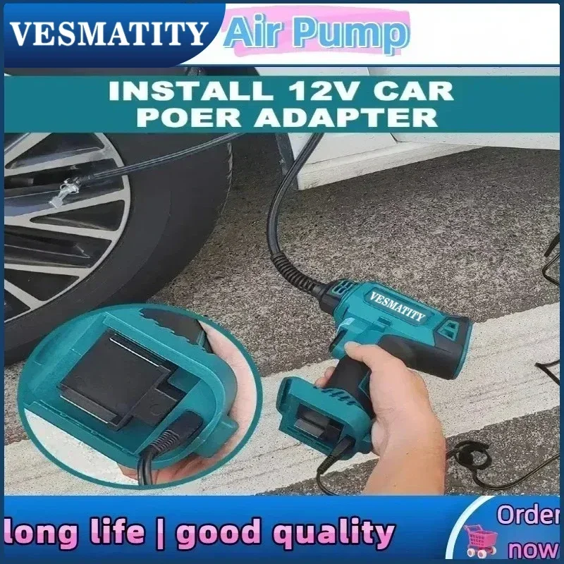 Cordless Electric Air Pump Rechargeable Automatic Car Tire Inflator Portable Home Power Tools For Makita 18V 20V Battery Pin