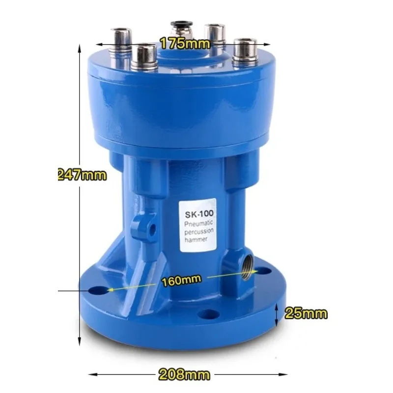 1pc Industrial Pneumatic Percussion Hammer AH/SK/ZC/ZH-30/40/60/80/100, Lower Bin Air Hammer Type Pneumatic Vibrator
