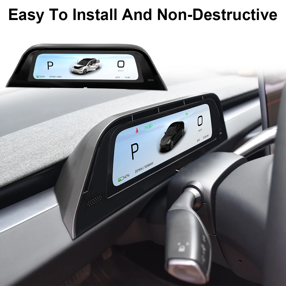 Onlysay novo design head up display com suporte de ventilação de ar sem fio carplay touchscreen para tesla modelo 3 highland modelo y juniper