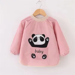 Fashion Cotton Baby Bibs Corduroy Kid Eating Clothing Children's Long Sleeves Feeding Smock Bib Baby Apron Bandana Bebes Bibs