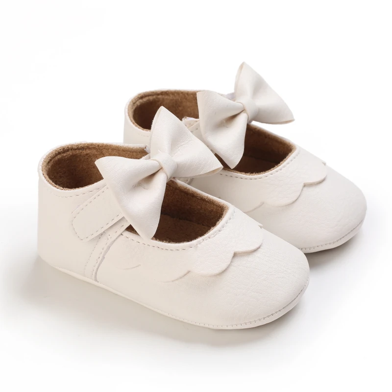 Baby Girl Princess Shoes 0-1 Year Cute Bow Flat Bottom Soft Sole First Walker Comfortable Spring Autumn Newborn