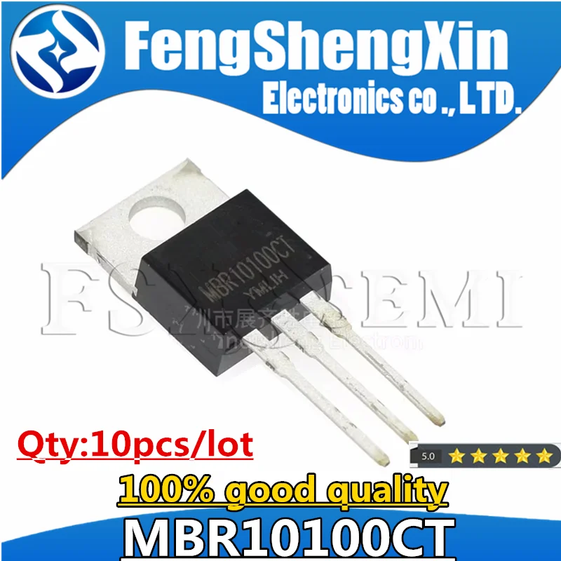 10PCS MBR10100CT TO-220 MBR10100 TO220 10100CT  SCHOTTKY BARRIER RECTIFIERS