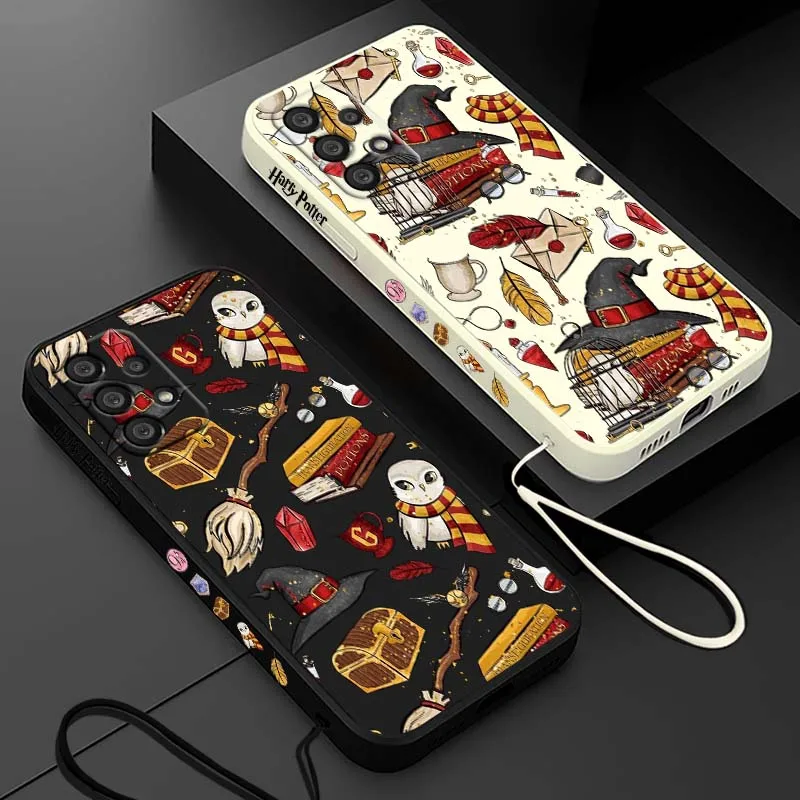 

Anime H-Harry P-Potter For Samsung Galaxy A73 A71 A55 A54 A53 A51 A17 A16 A07 A06 A05 Liquid Left Rope Phone Case Cover