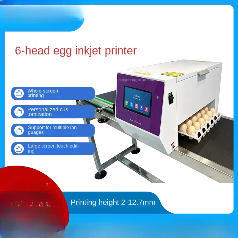 

Full-Automatic Six-Nozzle Whole Plate Spray Printing Date Edible Ink Duck Egg Eggs Inkjet Printer