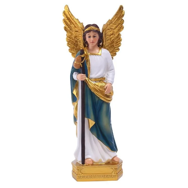 Decoración de mesa de Ángel, Arcángel de resina, estatua de Saint Raphael, suministro de Festival, estatuilla de Navidad, decoración del hogar, regalos de Iglesia