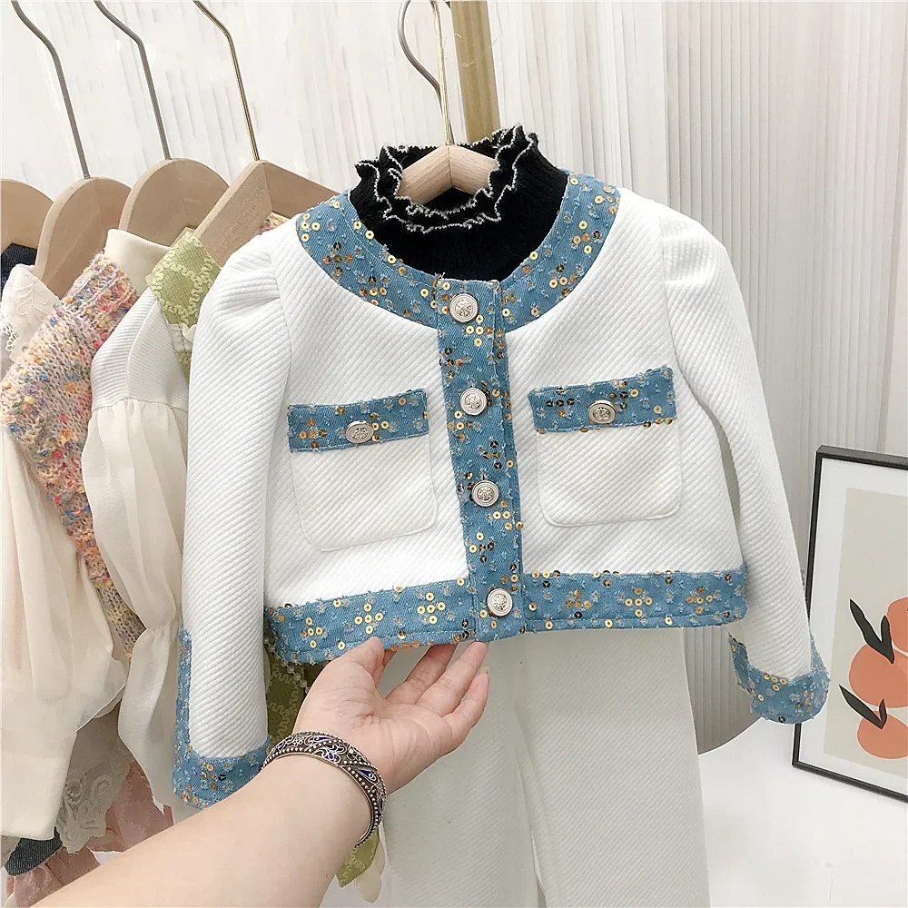 Childrens Sets Girl Autumn New Children Causal Baby Spring Autumn Two Pieces Tide 2024 Round Collar Fashion Simple