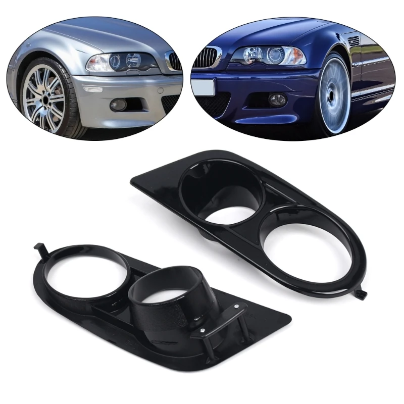 Pair Car Front Bumper Fog Light Lens Cover for E46 2 Door 2001-2006 51112695255 51112695256 Fog Lamp Lens Trim Cover