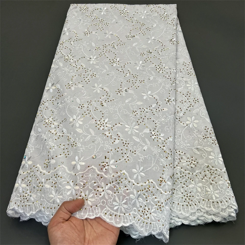 African Nigerian Tulle Lace Fabric，for Sewing Wedding Party Gown Dress, High Quality,Embroidered Cotton Damask, 5Yard, 2024