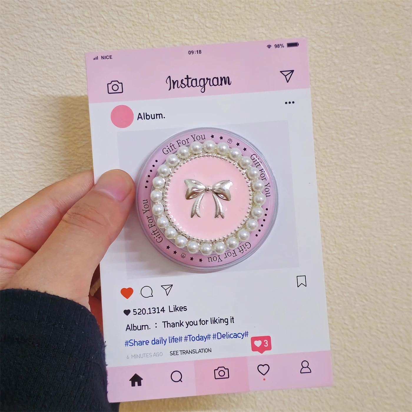 

Жемчужный галстук-бабочка в стиле Ins для ручек мобильных телефонов Magsafe, съемный магнитный держатель-подставка для смартфона для iphone, аксессуары для планшетов